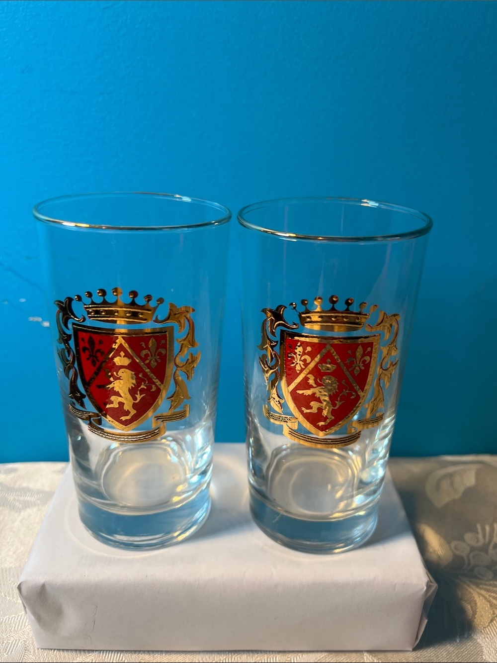 Libbey Heraldry Crown Highball Glasses Set of 2